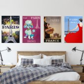 Frankrijk vintage posters muurkunst sets (Slaapkamer)