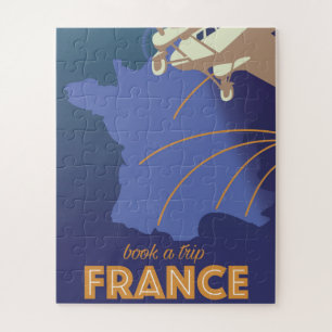 Frankrijk vintage stijl reisposter legpuzzel