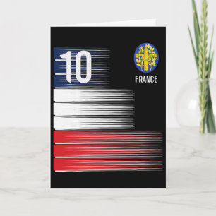 Frankrijk Vlag Nummer 10 Frans Voetbal Mannen Vrou Kaart