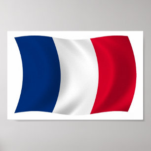 Frankrijk Vlag Poster Print