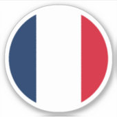 Frankrijk Vlag Ronde Sticker (Voorkant)