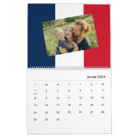 Frankrijk | Voeg uw foto toe Franse vlag 2026 Kalender