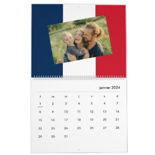 Frankrijk Voeg uw foto toe Franse vlag 2026 Kalender