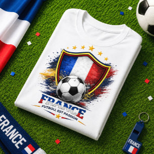 Frankrijk Voetbal Fan Frans Voetbal WK Futbol T-shirt