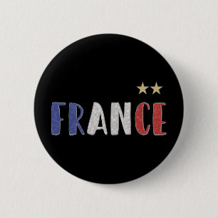 Frankrijk Voetbal Fan Shirt Franse Vlag Ronde Button 5,7 Cm