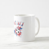 Frankrijk Voetbal Grunge Flag Koffiemok (Voorkant rechts)