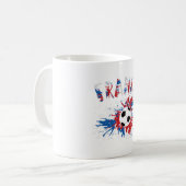Frankrijk Voetbal Grunge Flag Koffiemok (Voorkant links)