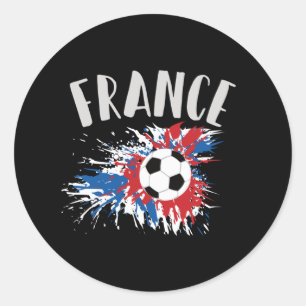 Frankrijk Voetbal Grunge Flag Ronde Sticker