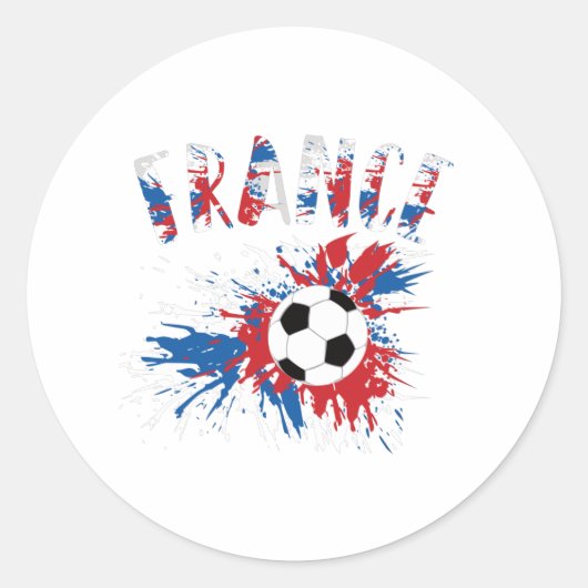 Frankrijk Voetbal Grunge Flag Ronde Sticker (Voorkant)