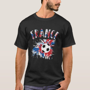 Frankrijk Voetbal Grunge Flag T-shirt