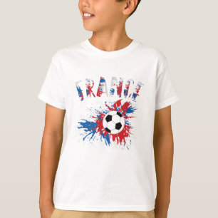 Frankrijk Voetbal Grunge Flag T-shirt