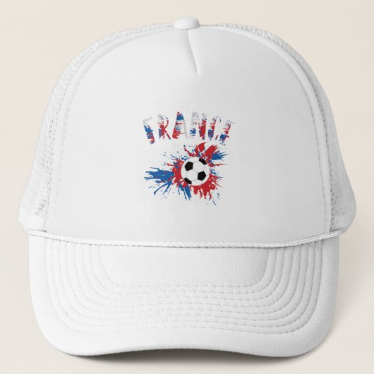 Frankrijk Voetbal Grunge Flag Trucker Pet (Voorkant)