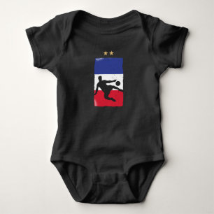 Frankrijk Voetbalshirt Voetbal Fan Franse Vlag Romper