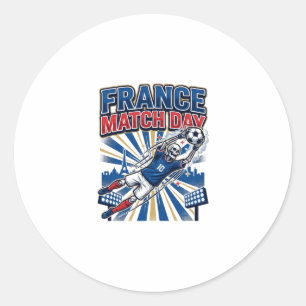 Frankrijk Wedstrijd Dag Skelet Aanvaller Naties Ho Ronde Sticker