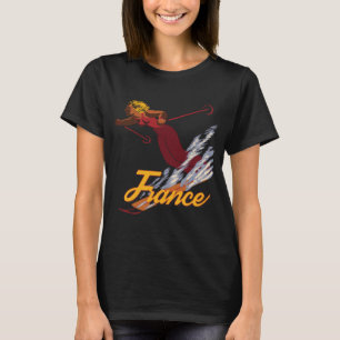 Frankrijk Winter Sport Retro Reis T-Shirt