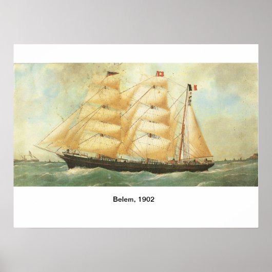 Frankrijk, zeilschip Belem 1902 Poster (Voorkant)