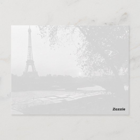 -Frankrijk zonsondergang Eiffeltoren Briefkaart (Achterkant)