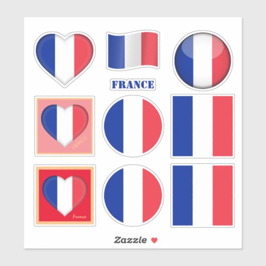 Frankrijkstickers & Franse vlag, Hart /sport Sticker (Vel)
