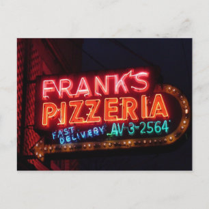 Franks Pizza op Belmont, Chicago Neon Sign Briefkaart