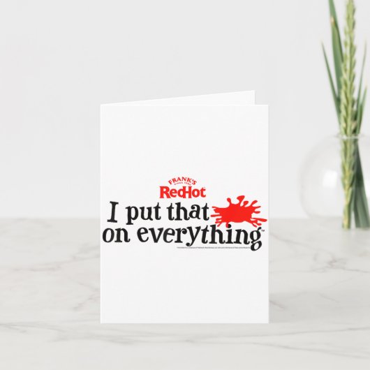 Frank's Redhot I Put That On Everything Hot Sauce  Kaart (Voorkant)