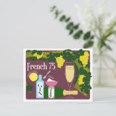 Frans 75 Champagne Cocktail Briefkaart (Staand voorkant)