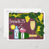 Frans 75 Champagne Cocktail Briefkaart (Voorkant / Achterkant)