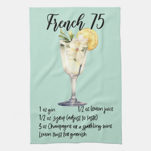 Frans 75 Cocktail Recipe Theedoek (Verticaal)