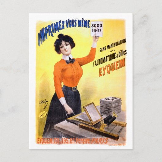 Frans  Adverteren Poster teruggezet Briefkaart (Voorkant)