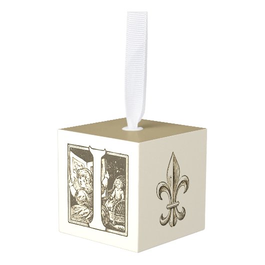  Frans Alfabet Block Ornament set "I" (Voorkant hoekig)