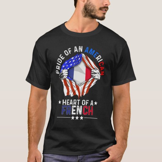 Frans - Amerikaans - Amerikaans - pride - buitenla T-shirt (Voorkant)