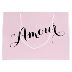 Frans Amour Liefde Roze en Zwart Chic Parijzenaar Large Cadeautasje