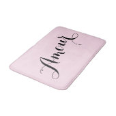 Frans Amour Love Pink en Black Chic Parisian Badmat (Gekanteld)