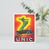 Frans antiek auto en kunstdeco briefkaart (Staand voorkant)