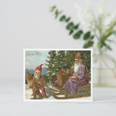 Frans Antiek Joyeux Noel Kerstman Briefkaart (Staand voorkant)