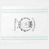 Frans Aqua Ticking Familie Crest Gooi Fleece Deken (Voorkant (Horizontaal))