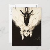 Frans Aristocrat Wig Hair  Marionette Briefkaart (Voorkant / Achterkant)