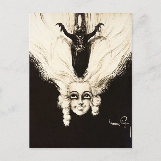 Frans Aristocrat Wig Hair  Marionette Briefkaart (Voorkant)