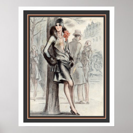 Frans art Deco Afdrukken 16 x 20 Poster (Voorkant)