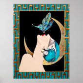 Frans Art Deco - Butterfly Kiss Poster (Voorkant)