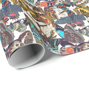 Frans Art Nouveau Butterflies Wrapping Paper Cadeaupapier