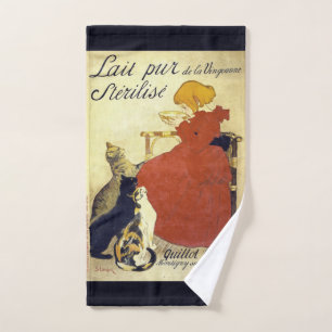 Frans Art Nouveau Cats Milk Poster Bath Towels Bad Handdoek