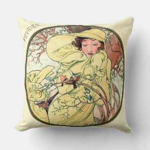 Frans Art Nouveau Februari Kussen