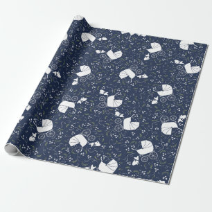 Frans Baby shower met bulgdog Cadeaupapier