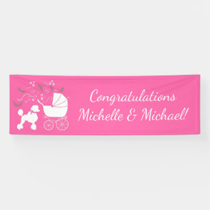 Frans Baby shower Poodle Dog Puppy Pink Girl Spandoek