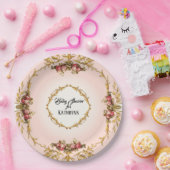 Frans Baby shower Rozen in barokscrollers Papieren Bordje (Feest)