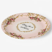 Frans Baby shower Rozen in barokscrollers Papieren Bordje (Gekanteld)