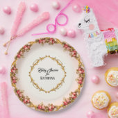 Frans Baby shower Rozen in barokscrollers Papieren Bordje (Feest)