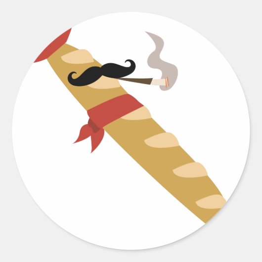 Frans Baguette Ronde Sticker (Voorkant)