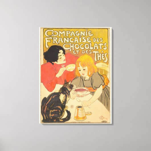 Frans bedrijf van chocolade en thee, Art Nouveau Canvas Afdruk (Voorkant)