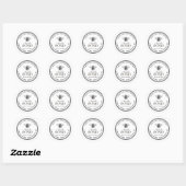Frans bijenwit honingetiket met dubbele rand ronde sticker (Vel)